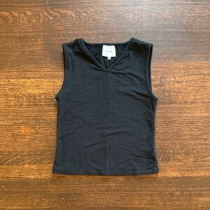 Reformation Black V-Neck Sleeveless Top